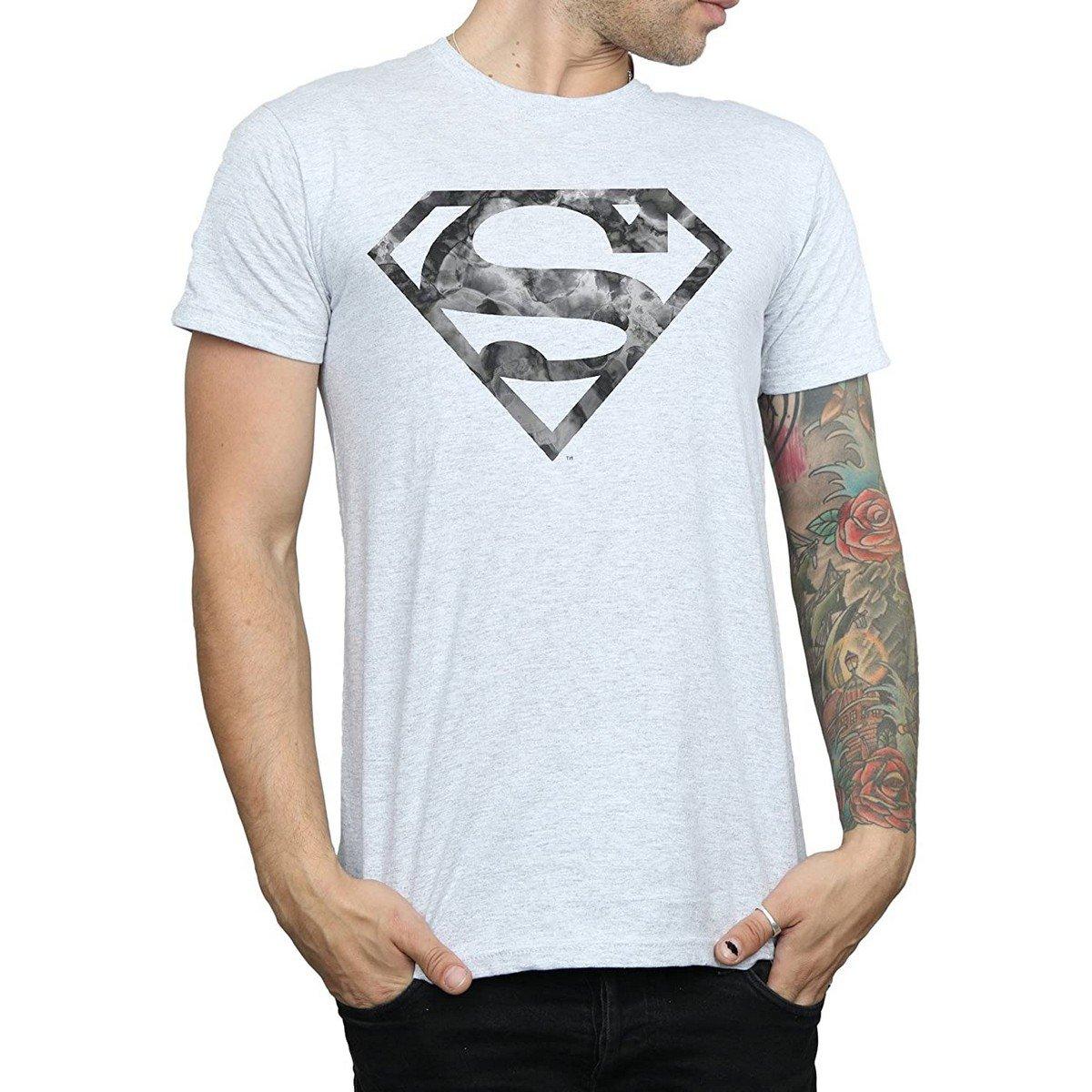 Tshirt Logo Herren Grau M von SUPERMAN