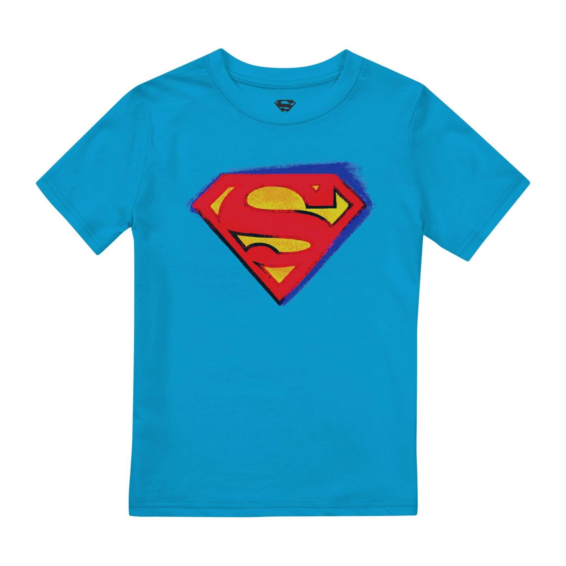 Tshirt Logo Jungen Blau 128 von SUPERMAN