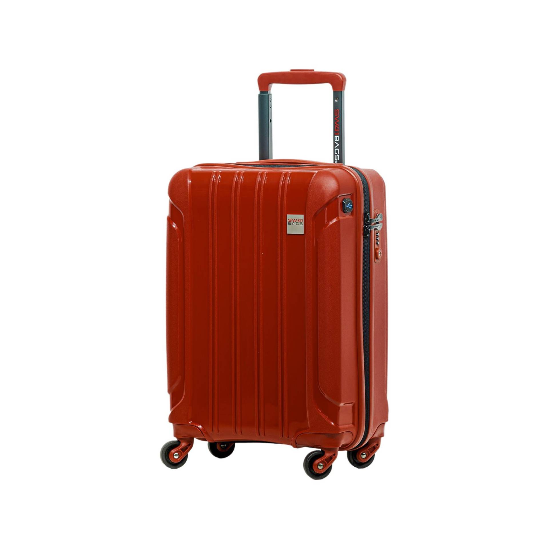 Hartschalenkoffer, Spinner Unisex Rot 55 CM von SWISS BAG COMPANY