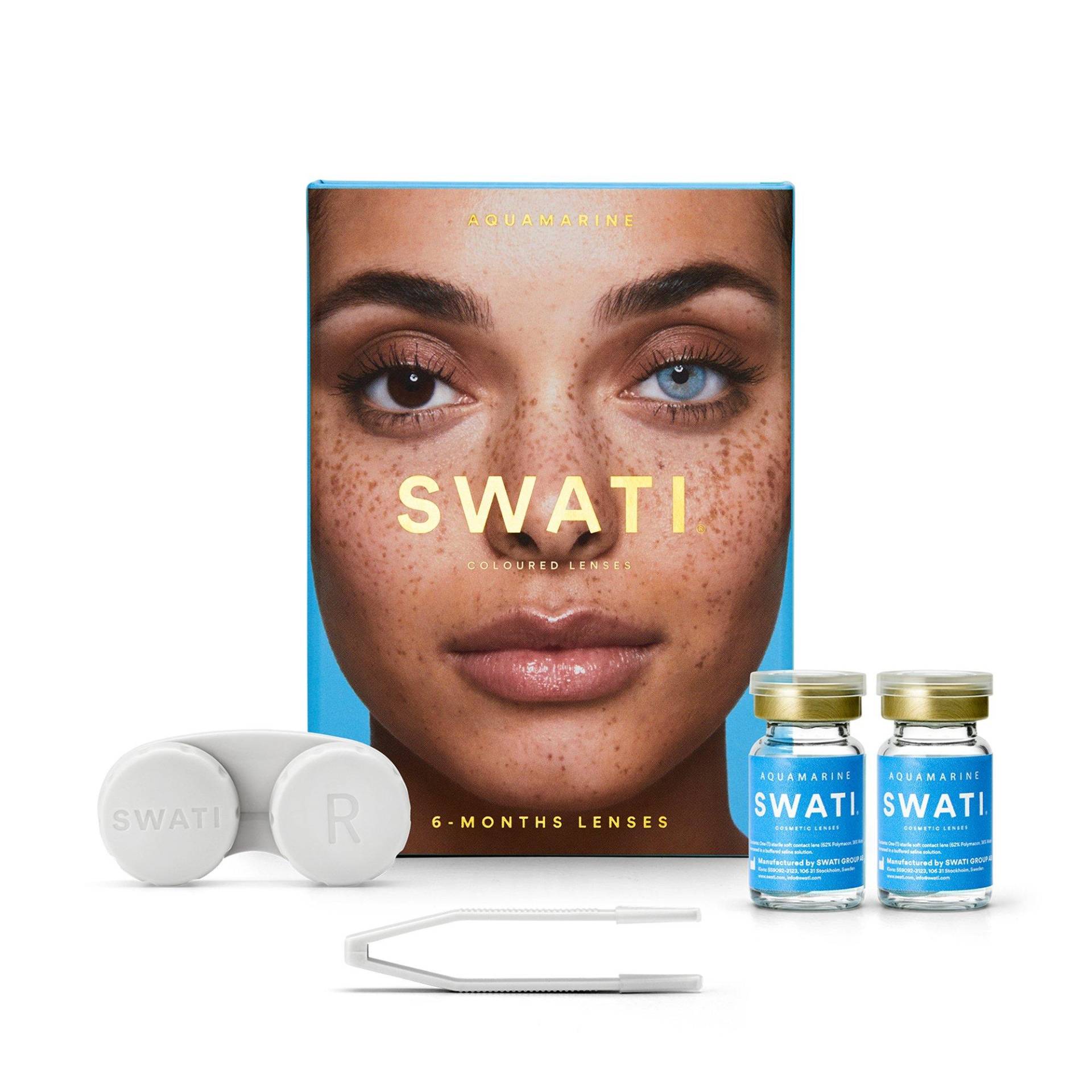 Farbige Kontaktlinsen Für 6 Monate Damen Aquamarin Set von SWATI