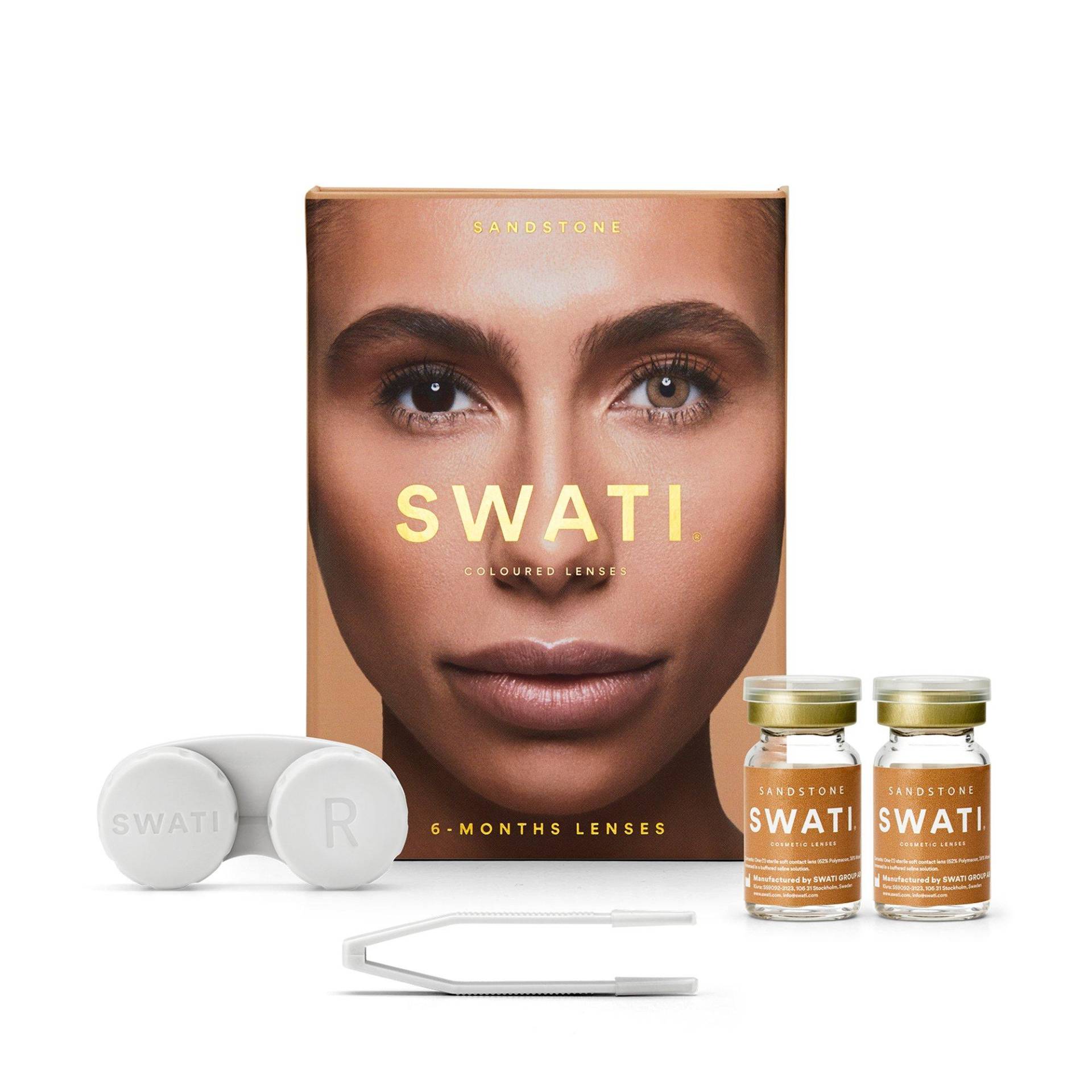 Farbige Kontaktlinsen Für 6 Monate Damen Sandstein Set von SWATI