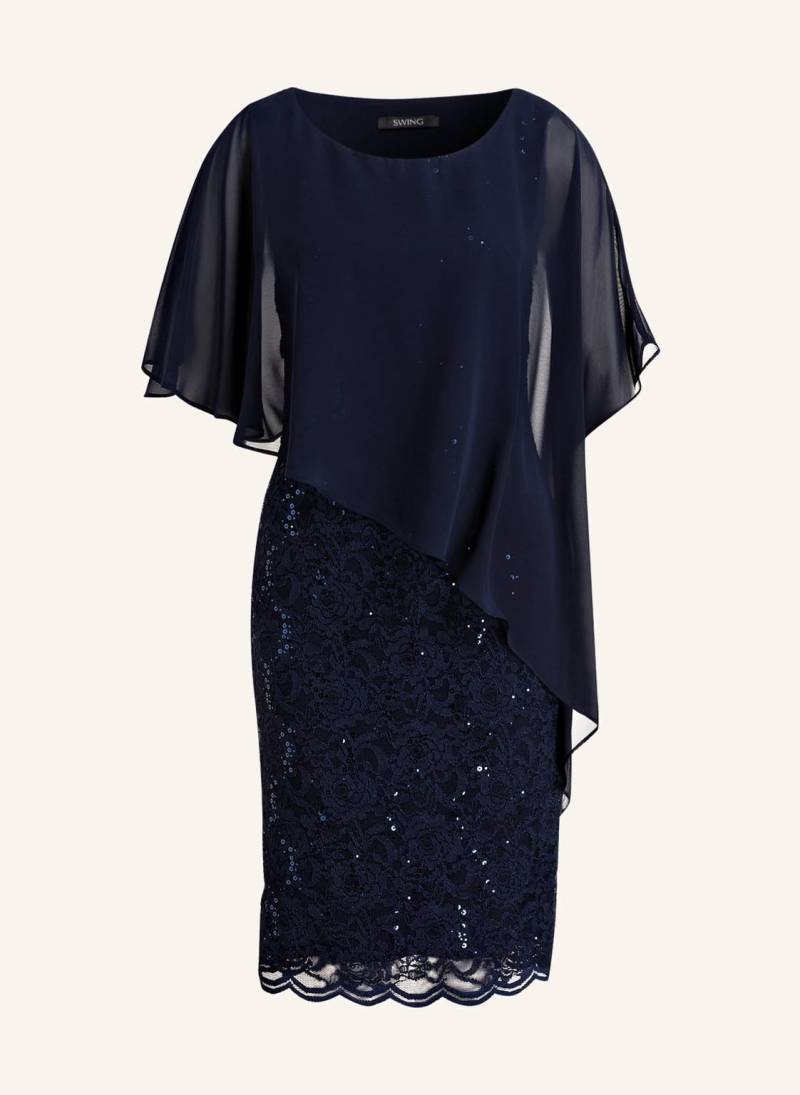 Swing Cocktailkleid Mit Spitze blau von SWING