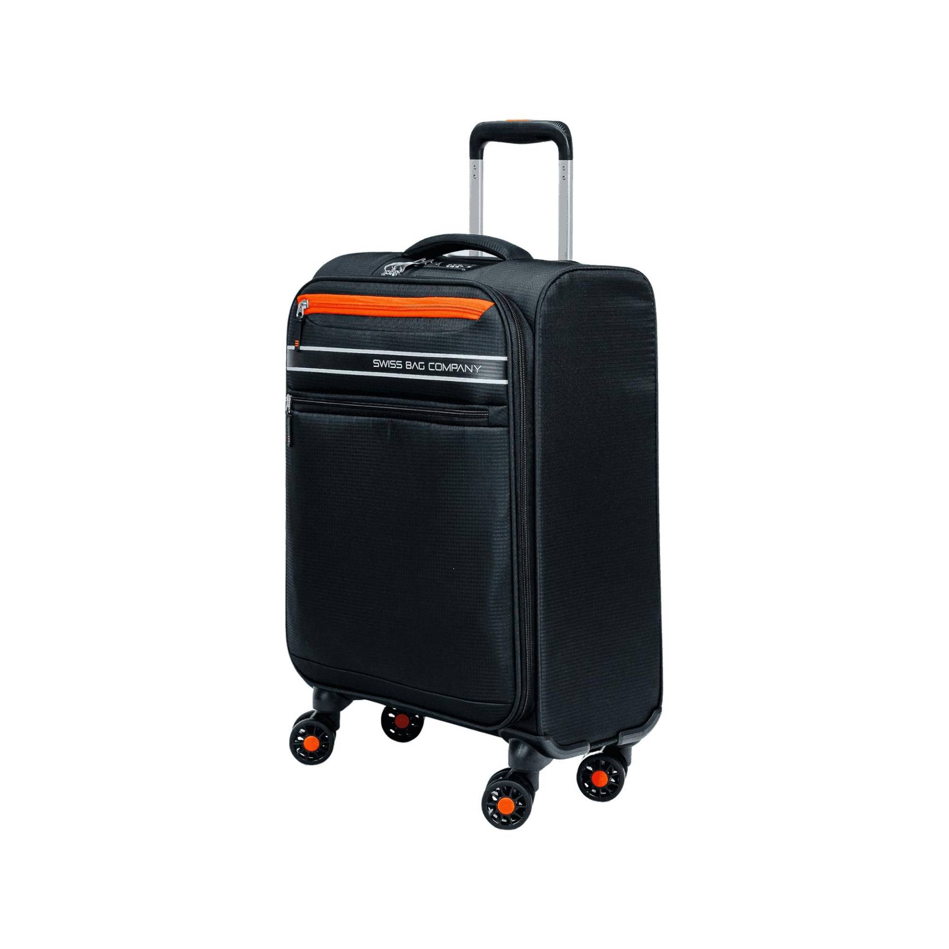 Weichschalenkoffer, Spinner Unisex Black 55 CM von SWISS BAG COMPANY