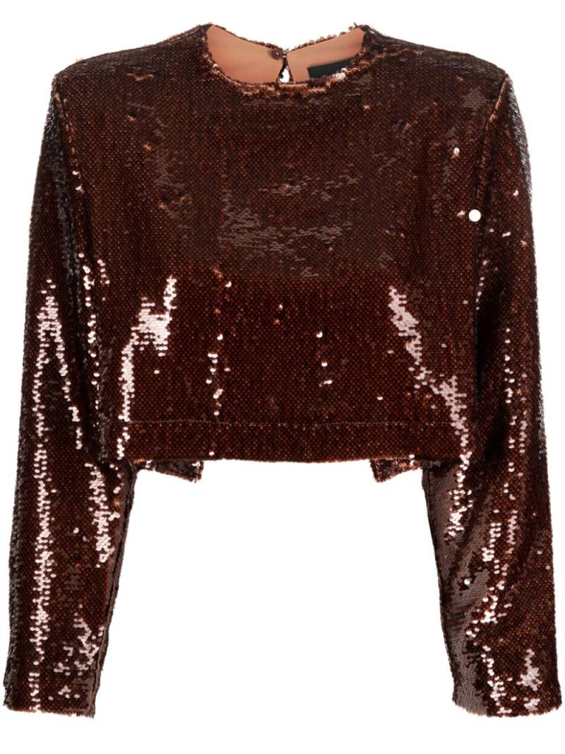 Sabina Musayev Roll sequined crop top - Brown von Sabina Musayev