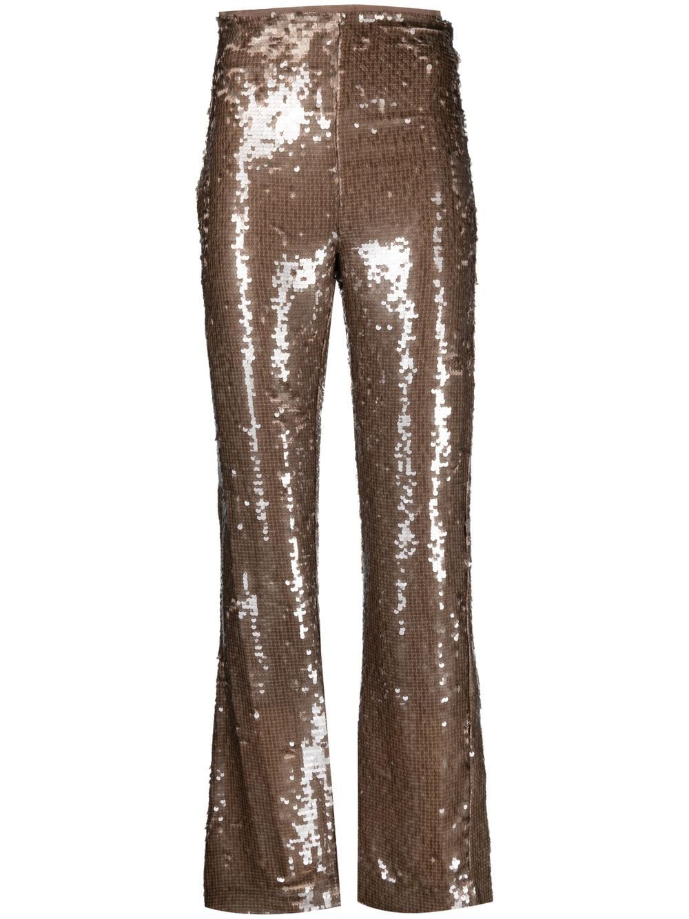 Sabina Musayev flared sequinned trousers - Brown von Sabina Musayev