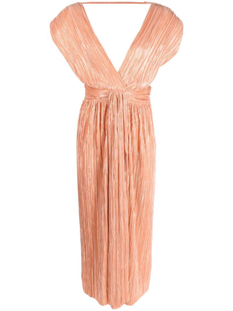 Sabina Musayev metallic plissé midi dress - Orange von Sabina Musayev