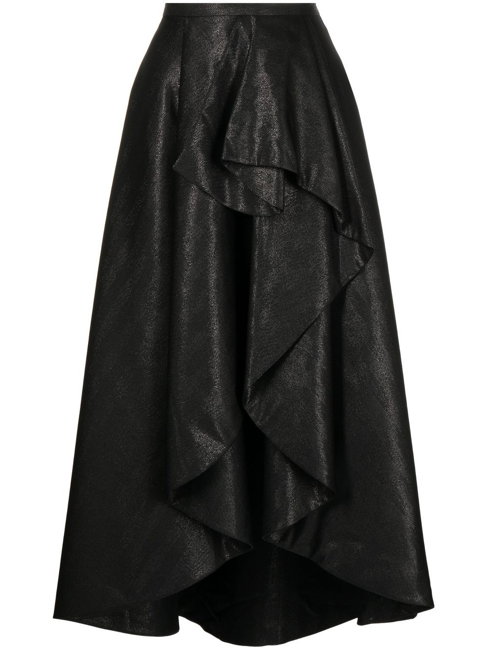 Saiid Kobeisy Brocade asymmetric ruffle skirt - Black von Saiid Kobeisy