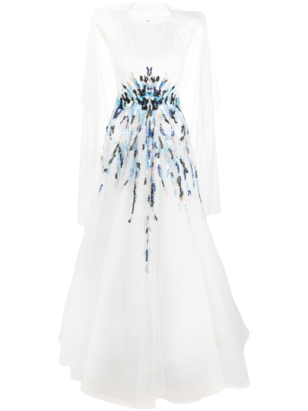 Saiid Kobeisy bead-embellished tulle maxi dress - White von Saiid Kobeisy