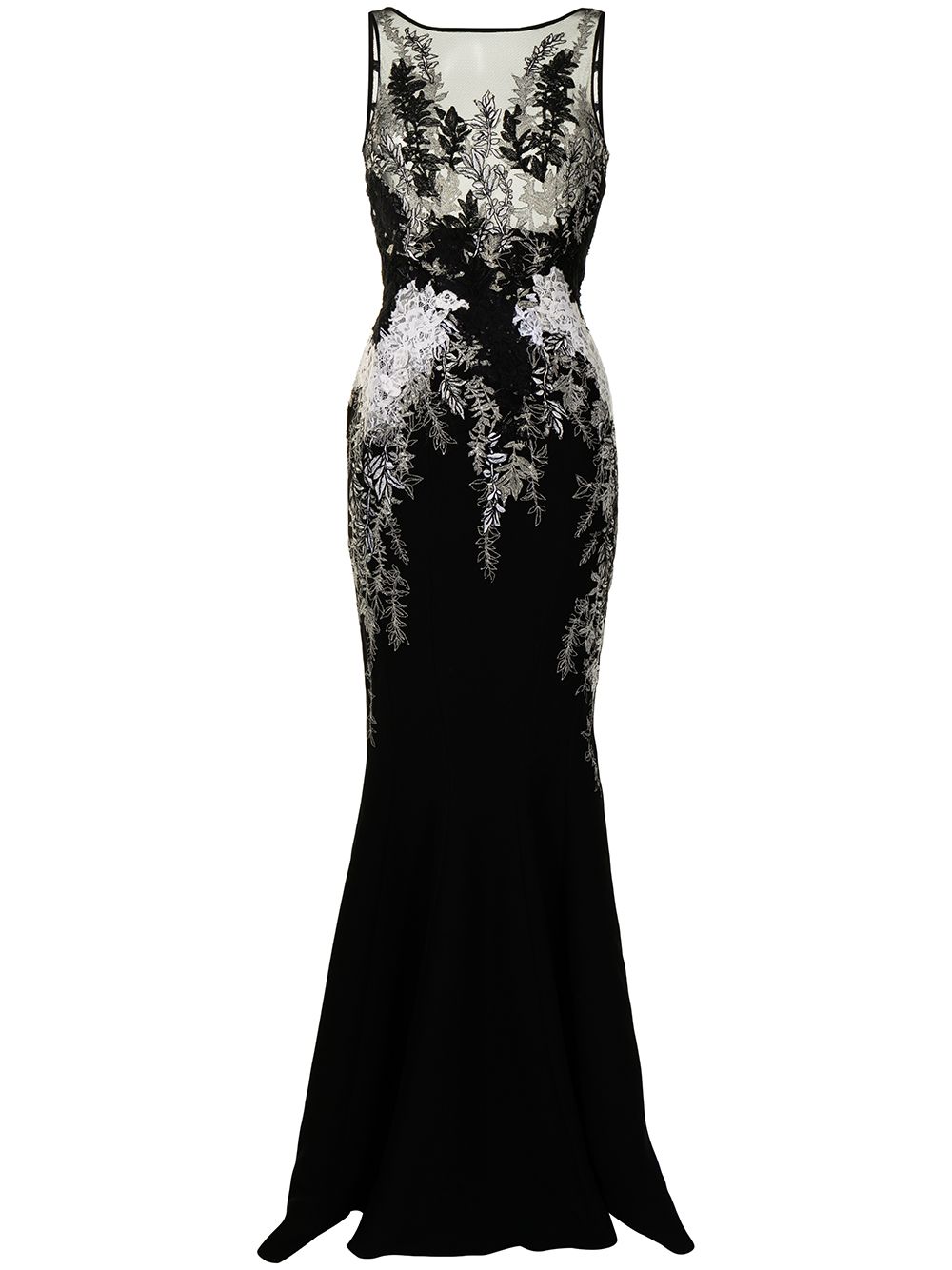 Saiid Kobeisy fitted floral lace-embroidered gown - Black von Saiid Kobeisy