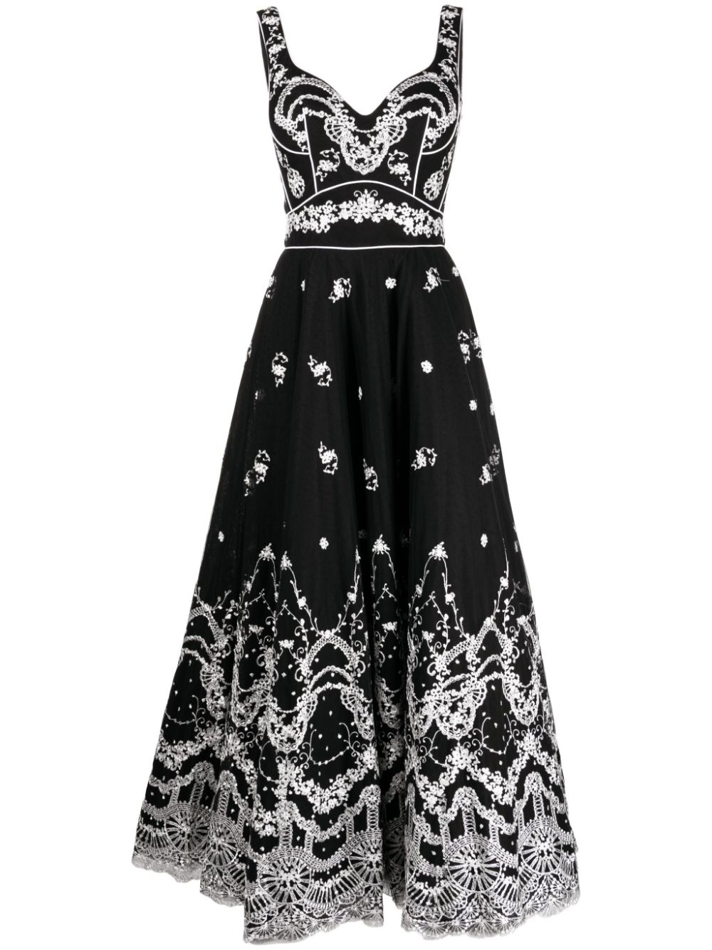 Saiid Kobeisy floral-embroidered sleeveless tulle gown - Black von Saiid Kobeisy