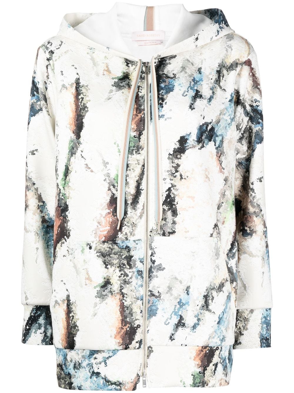 Saiid Kobeisy graphic-print sequin embellished zip-up hoodie - Multicolour von Saiid Kobeisy