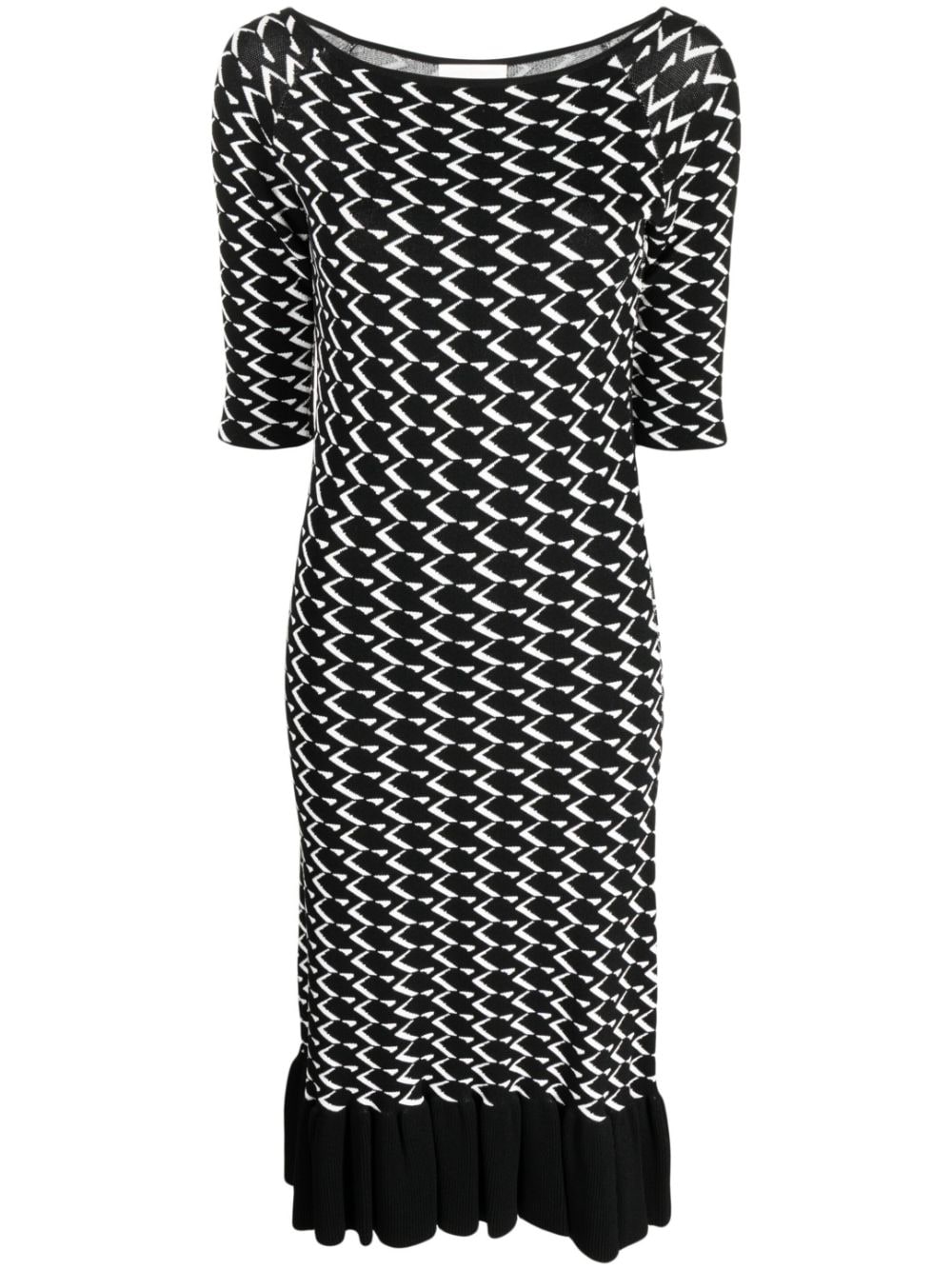 Saiid Kobeisy jersey intarsia-knit logo midi dress - Black von Saiid Kobeisy