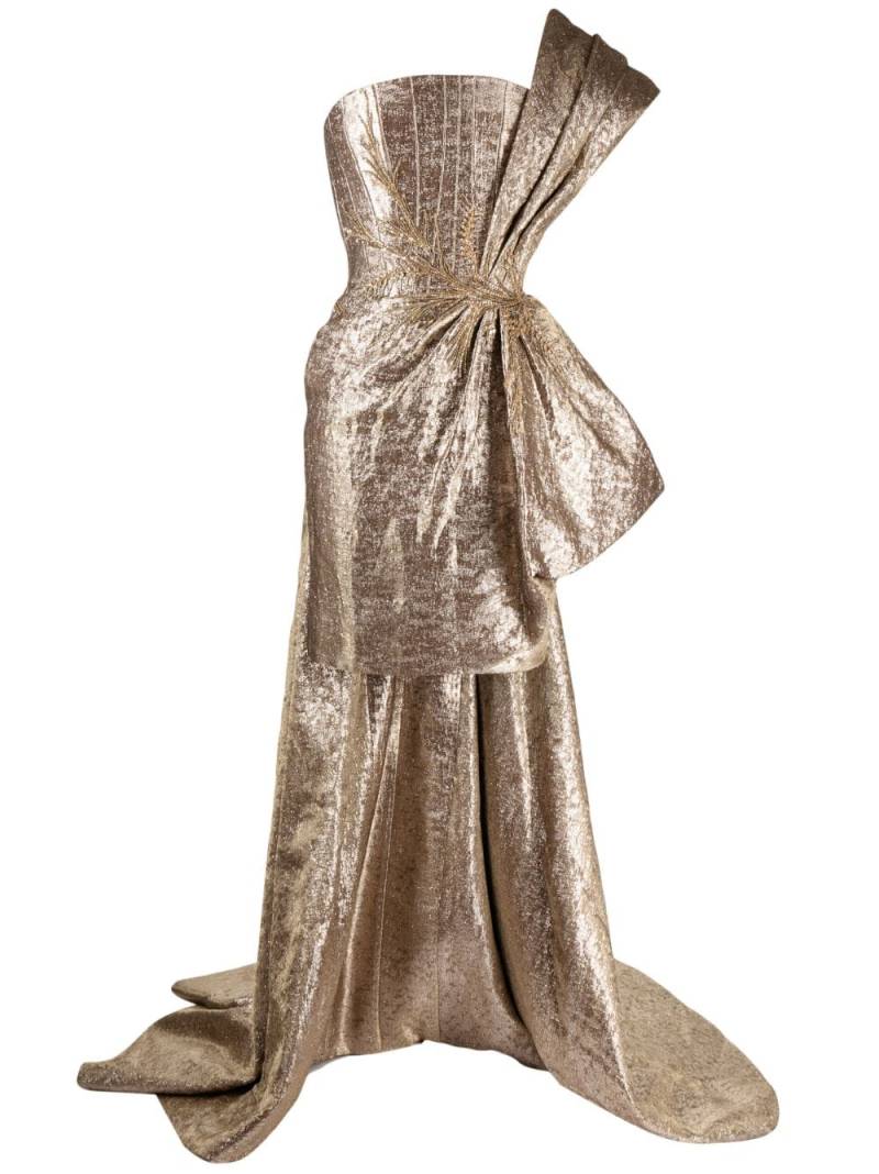 Saiid Kobeisy metallic-effect brocade mini dress - Gold von Saiid Kobeisy
