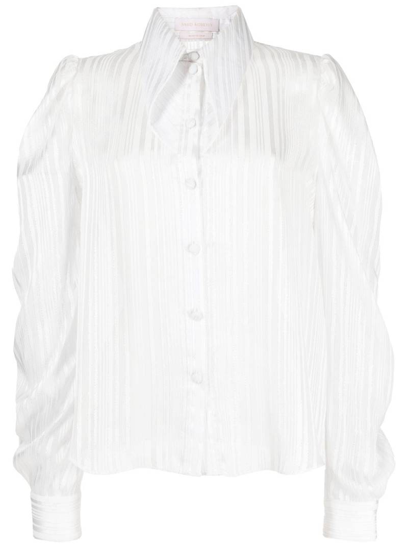 Saiid Kobeisy pointed-collar semi-sheer shirt - White von Saiid Kobeisy