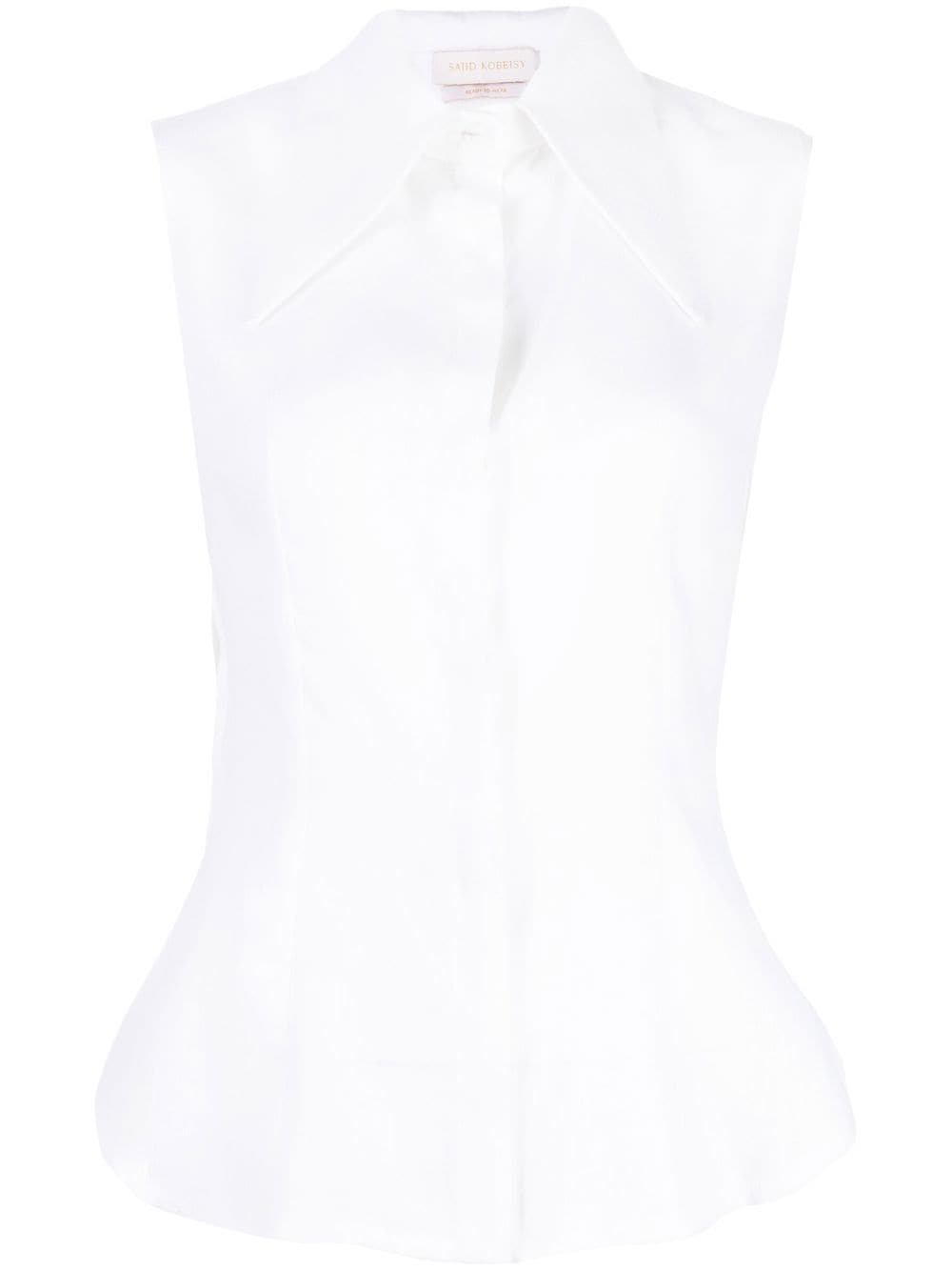 Saiid Kobeisy pointed-collar sleeveless shirt - White von Saiid Kobeisy