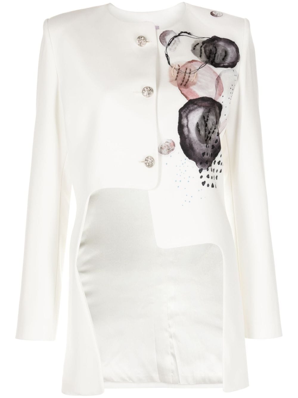 Saiid Kobeisy printed asymmetric jacket - White von Saiid Kobeisy