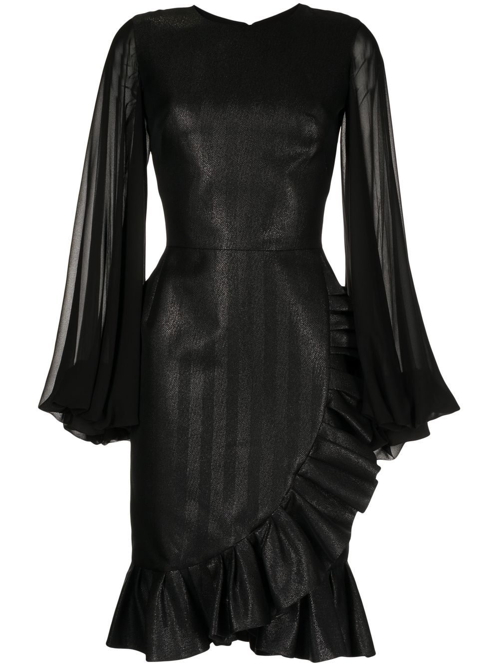 Saiid Kobeisy ruffle-trim long-sleeve dress - Black von Saiid Kobeisy