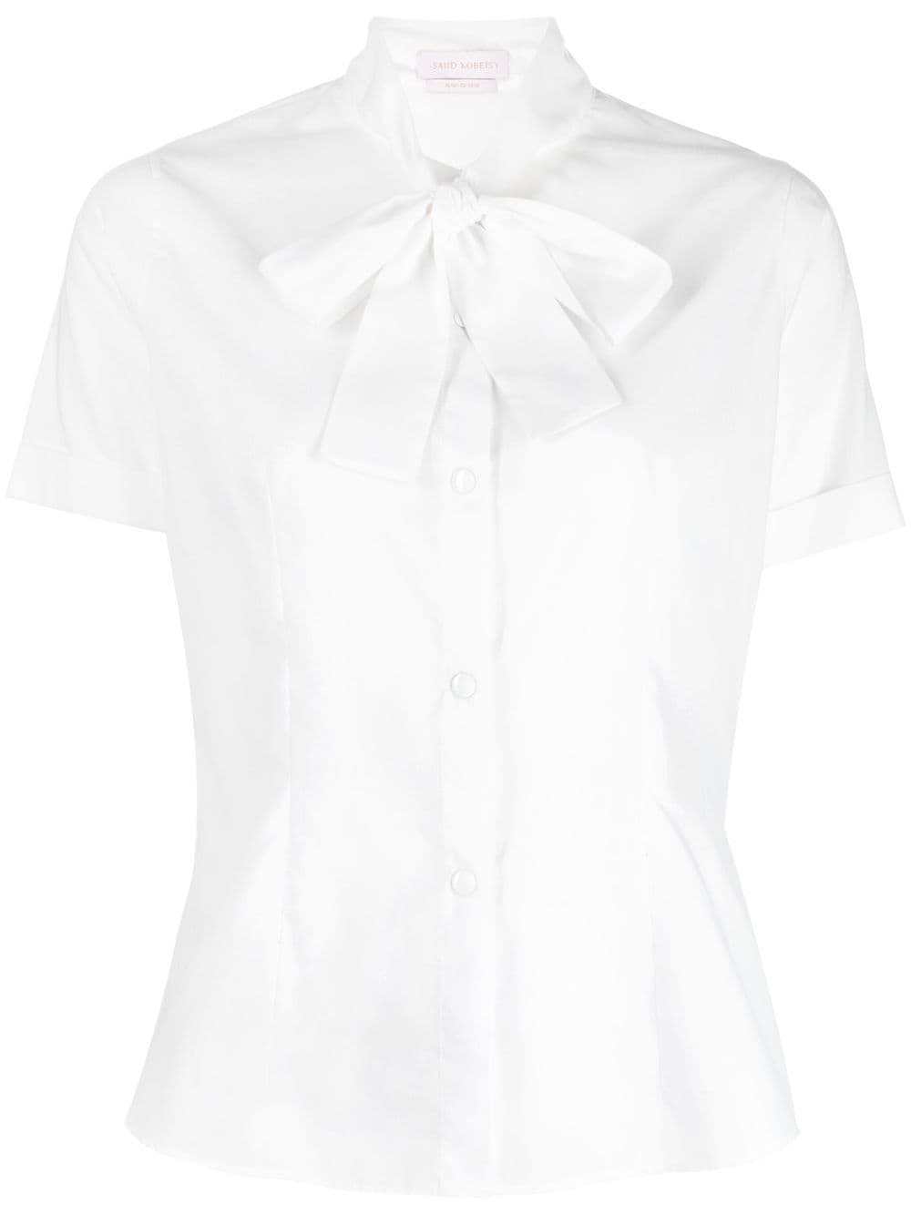 Saiid Kobeisy tied-bow poplin shirt - White von Saiid Kobeisy
