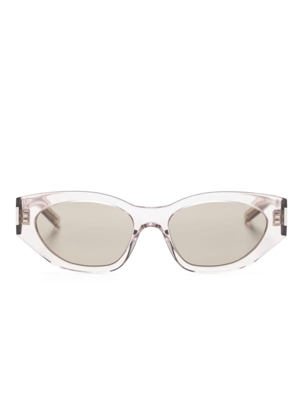 Saint Laurent Eyewear Bold Geo oval-frame sunglasses - Neutrals von Saint Laurent Eyewear