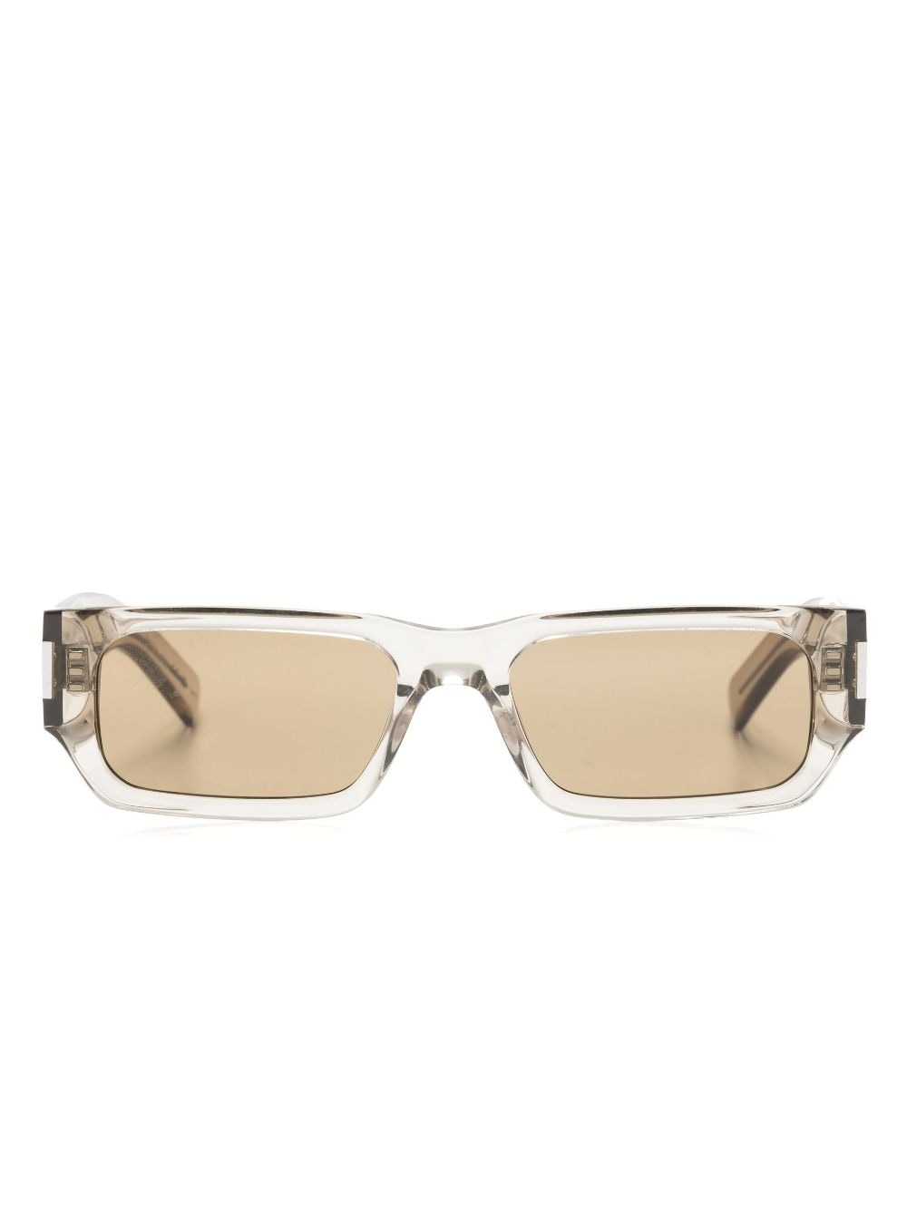 Saint Laurent Eyewear Naked Wire rectangle-frame sunglasses - Brown von Saint Laurent Eyewear