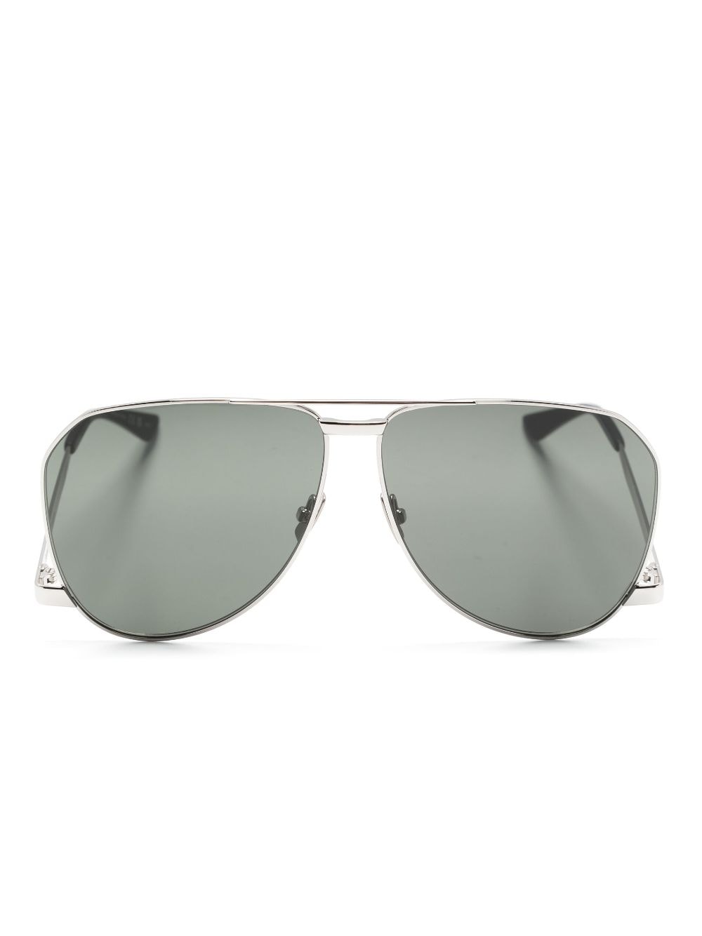 Saint Laurent Eyewear logo-engraved pilot-frame sunglasses - Silver von Saint Laurent Eyewear