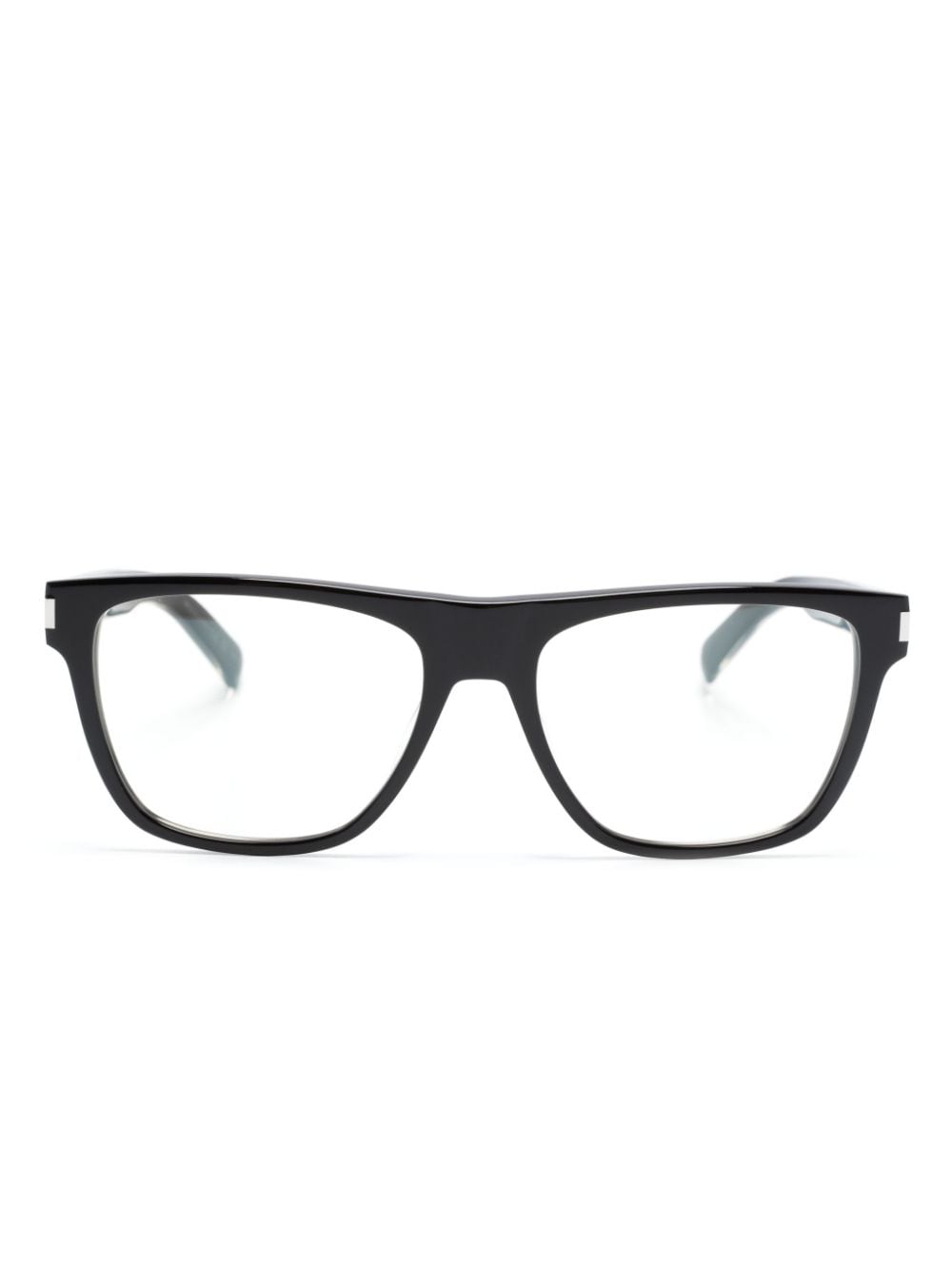 Saint Laurent Eyewear logo-engraved square-frame glasses - Black von Saint Laurent Eyewear