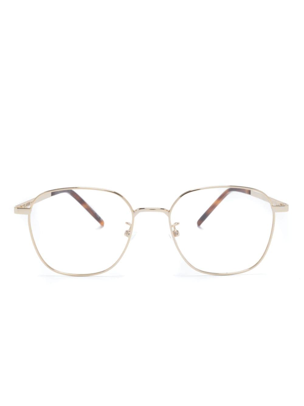 Saint Laurent Eyewear logo-engraved square-frame glasses - Gold von Saint Laurent Eyewear