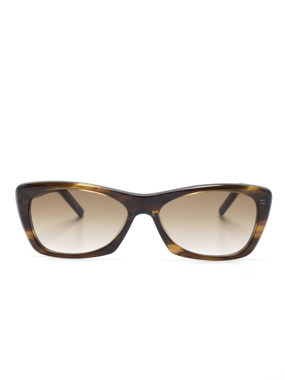 Saint Laurent Eyewear logo-engraved square-frame sunglasses - Brown von Saint Laurent Eyewear