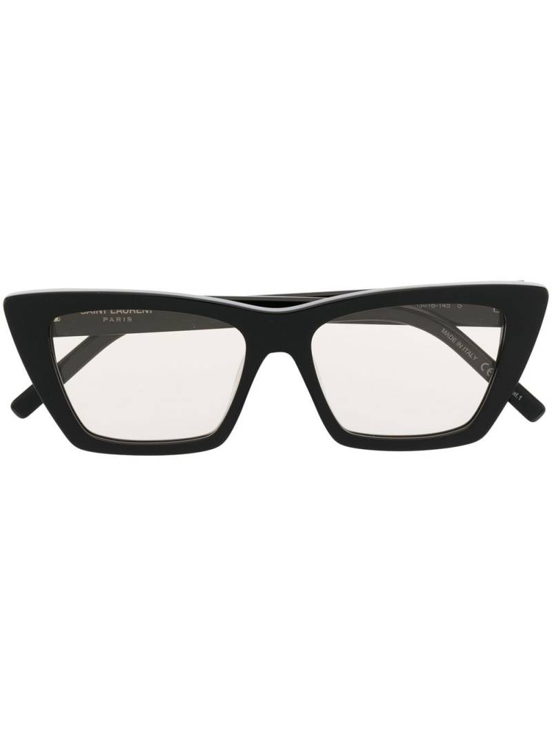 Saint Laurent Eyewear logo-lettering cat-eye sunglasses - Black von Saint Laurent Eyewear