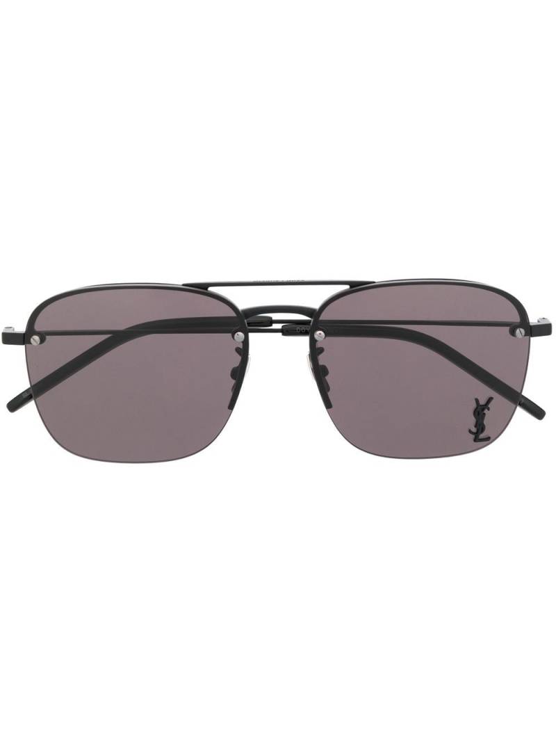 Saint Laurent Eyewear logo-plaque sunglasses - Black von Saint Laurent Eyewear