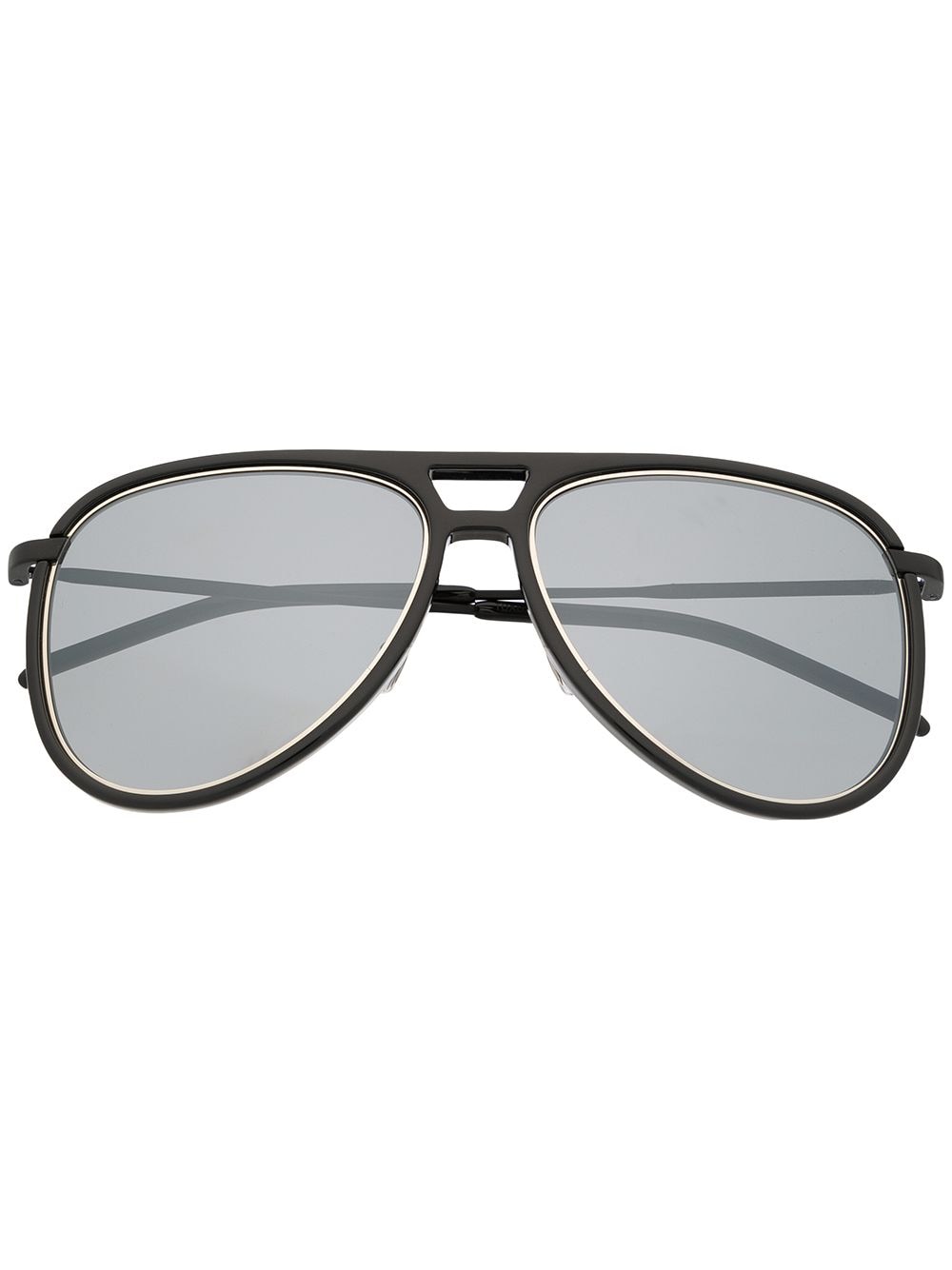Saint Laurent Eyewear mirrored pilot-frame sunglasses - Black von Saint Laurent Eyewear