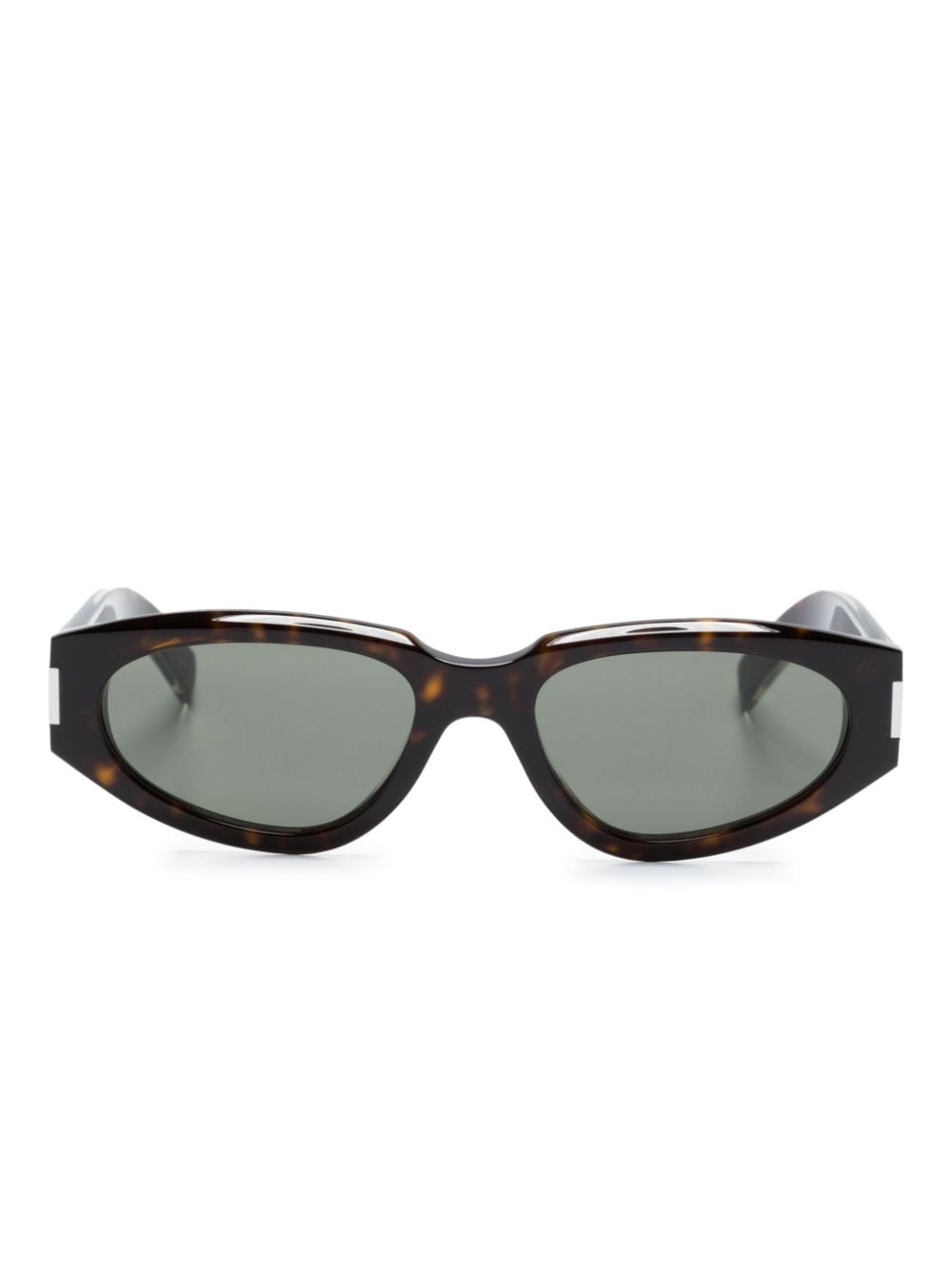 Saint Laurent Eyewear tortoiseshell-effect oval-frame sunglasses - Brown von Saint Laurent Eyewear
