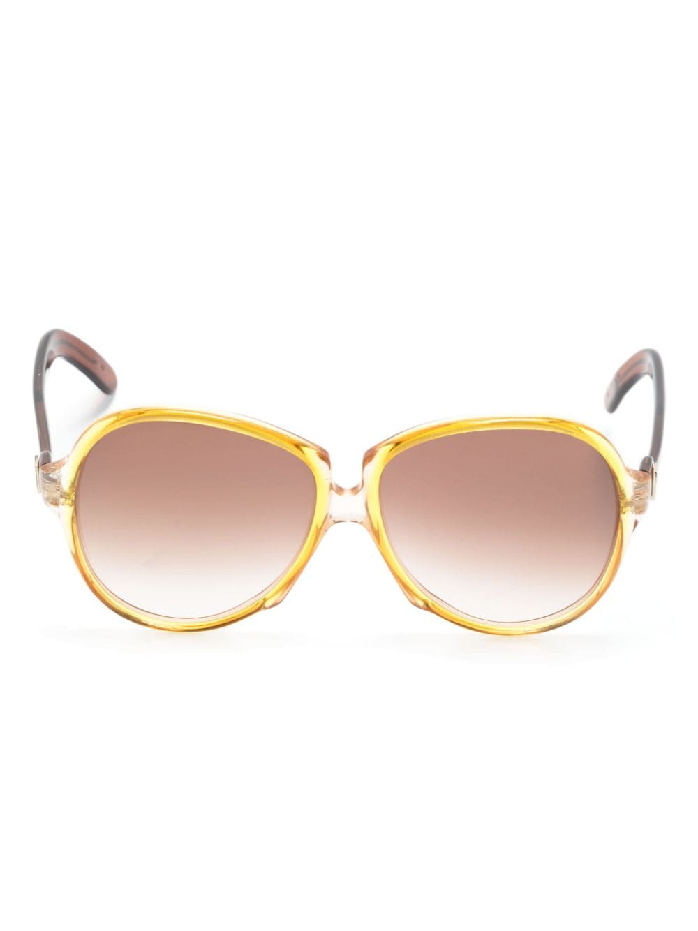 Saint Laurent Pre-Owned 1970s two-tone oversize-frame sunglasses - Yellow von Saint Laurent Pre-Owned