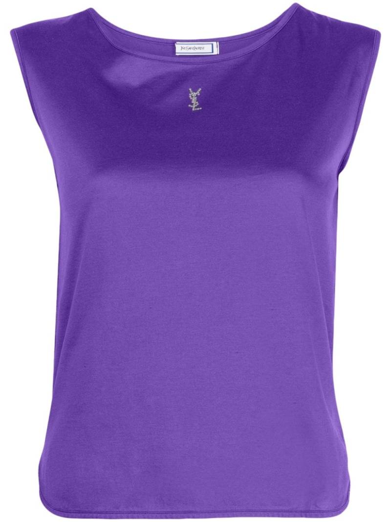 Saint Laurent Pre-Owned 1990-2000s logo-embellished cotton tank top - Purple von Saint Laurent Pre-Owned