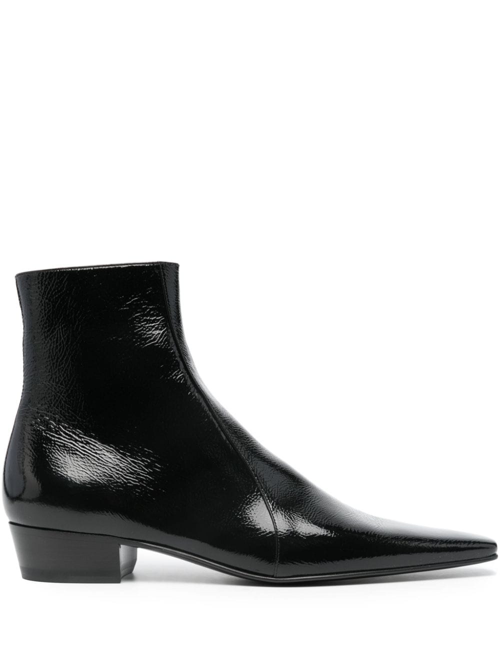 Saint Laurent 35mm patent-leather ankle boots - Black von Saint Laurent