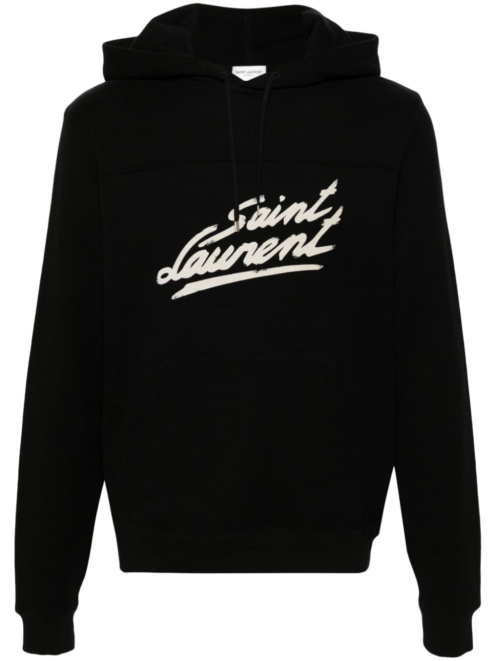 Saint Laurent logo-print cotton hoodie - Black von Saint Laurent