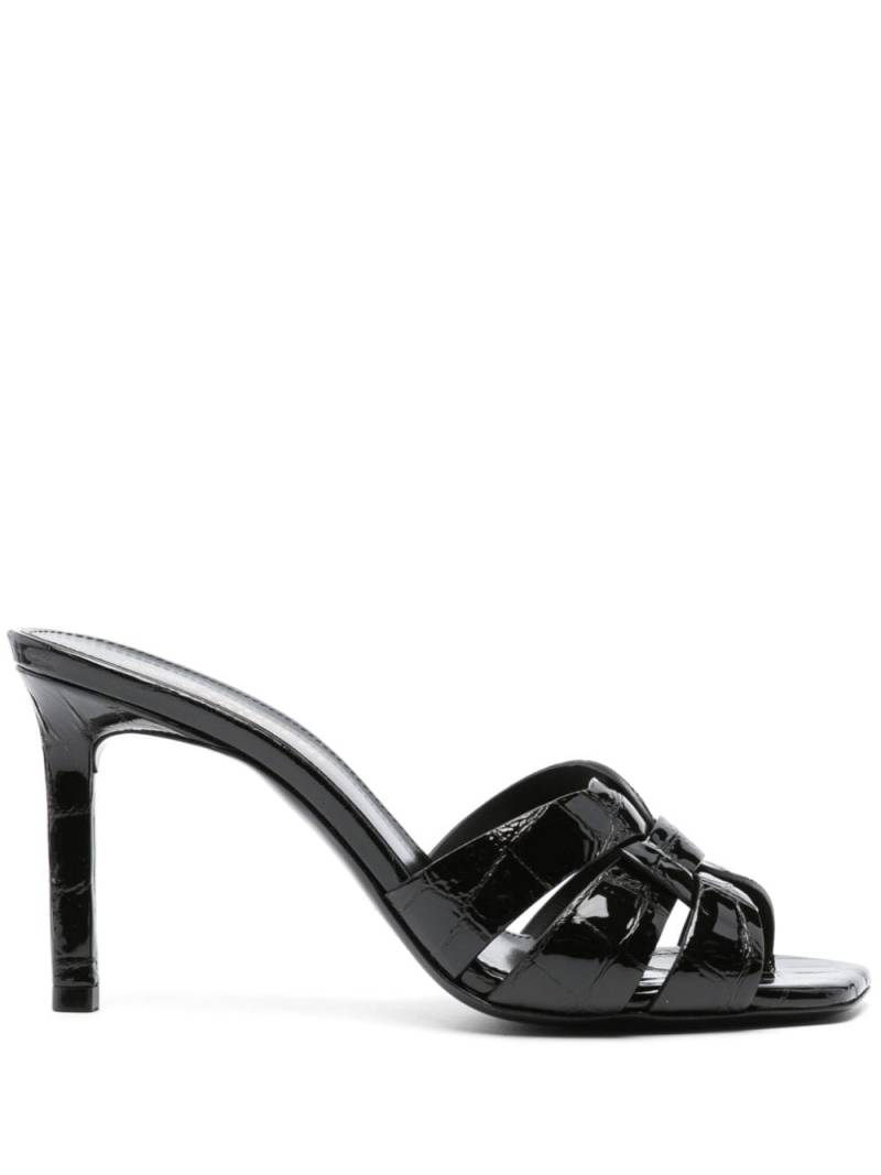 Saint Laurent 90mm patent-finish leather sandals - Black von Saint Laurent