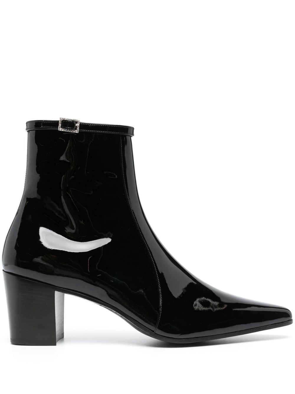 Saint Laurent Arsun patent-leather ankle boots - Black von Saint Laurent
