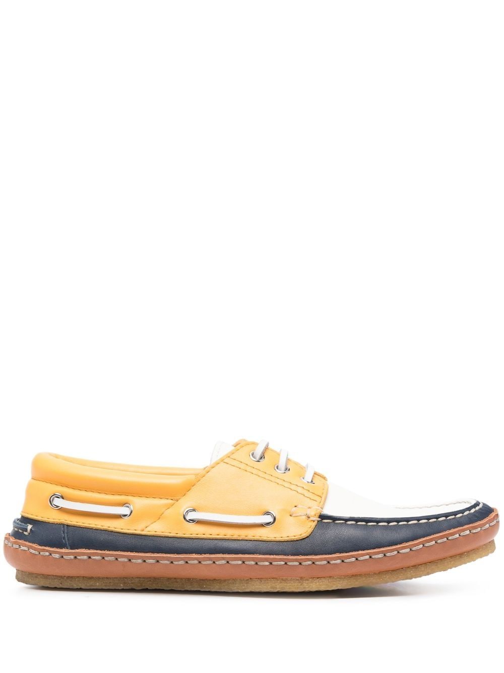 Saint Laurent Ashe colour-block boat shoes - Yellow von Saint Laurent