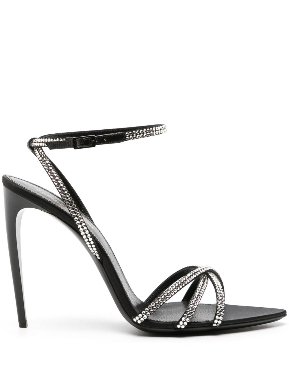 Saint Laurent Ava 105mm rhinestone-embellished sandals - Black von Saint Laurent