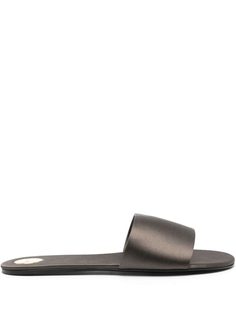 Saint Laurent Carlyle satin flat sandals - Grey von Saint Laurent