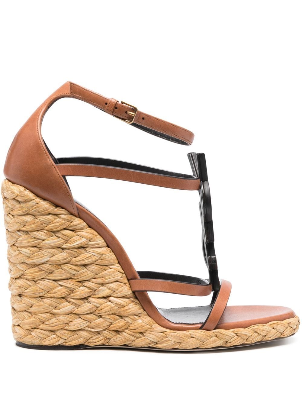 Saint Laurent Cassandra 105 wedge sandals - Brown von Saint Laurent