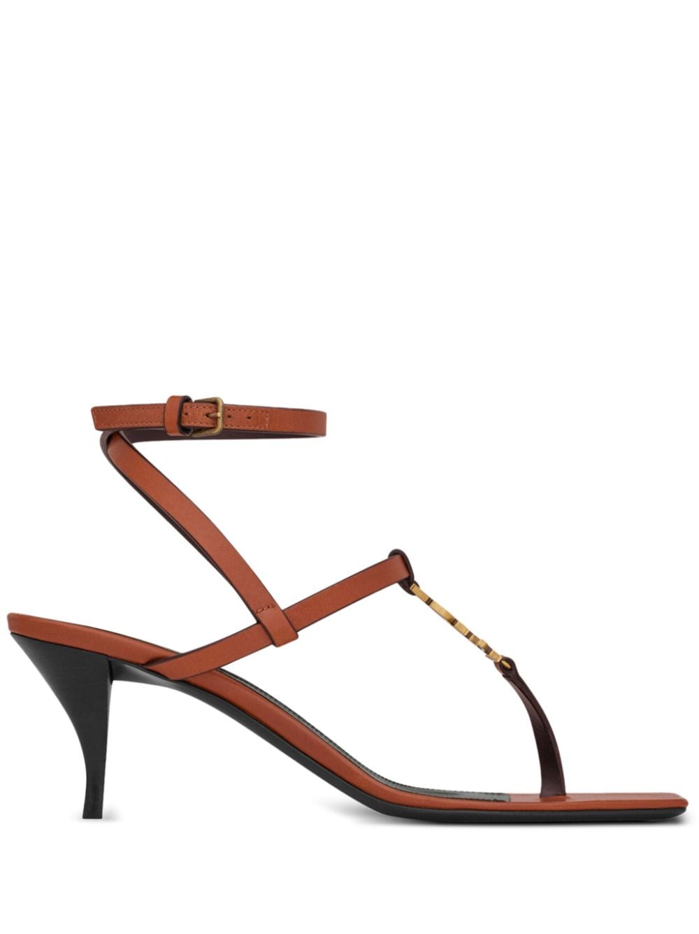 Saint Laurent Cassandra 60mm leather sandals - Brown von Saint Laurent