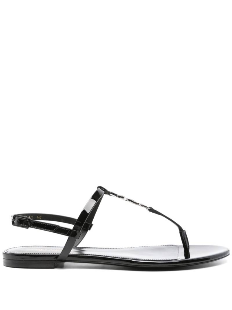 Saint Laurent Cassandra leather sandals - Black von Saint Laurent