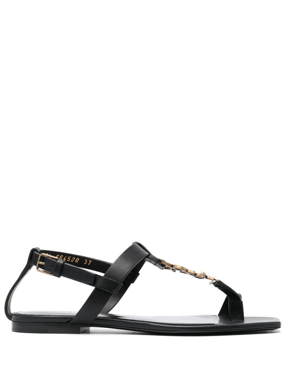 Saint Laurent Cassandra leather sandals - Black von Saint Laurent