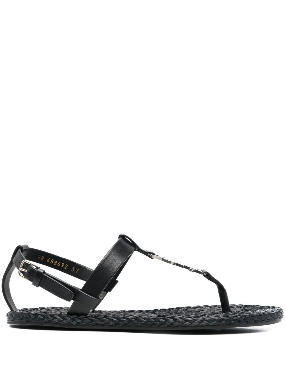 Saint Laurent Cassandra monogram-logo sandals - Black von Saint Laurent