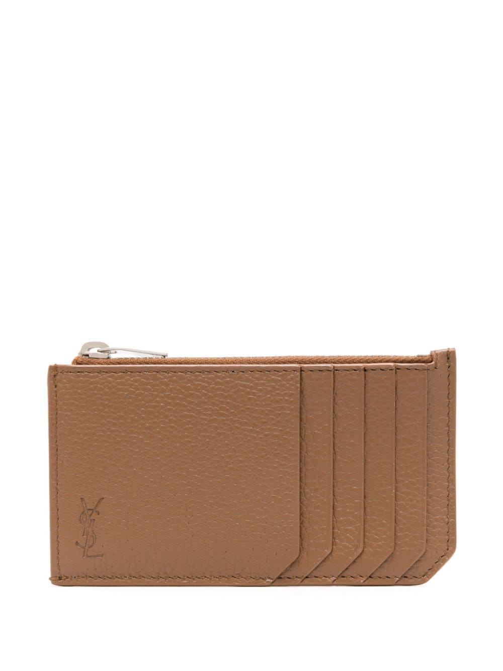 Saint Laurent Cassandre leather cardholder - Brown von Saint Laurent