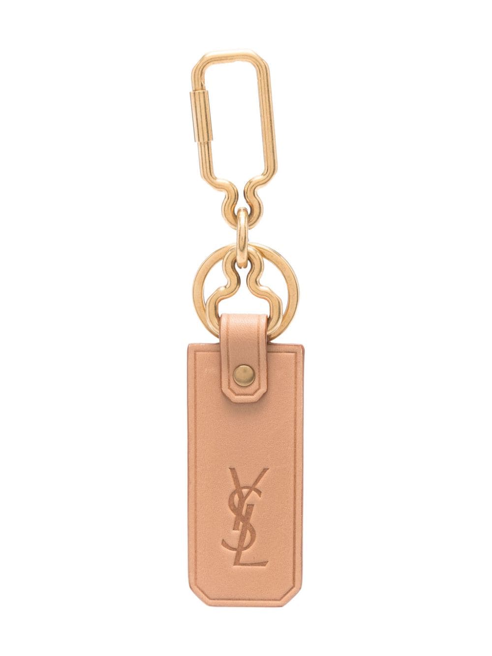 Saint Laurent Cassandre logo-debossed keyring - Brown von Saint Laurent