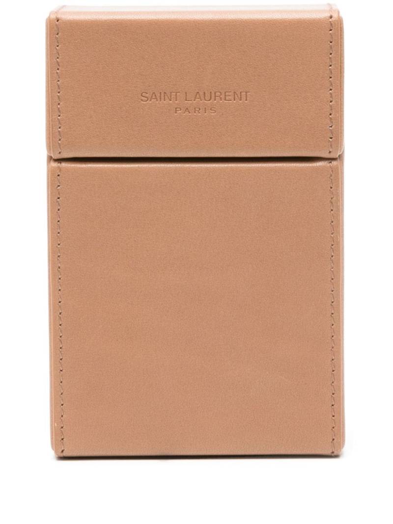Saint Laurent Cigarette Box leather travel case - Brown von Saint Laurent