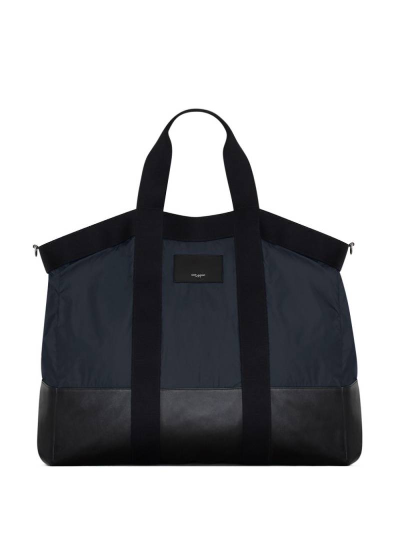 Saint Laurent City logo-patch tote bag - Blue von Saint Laurent